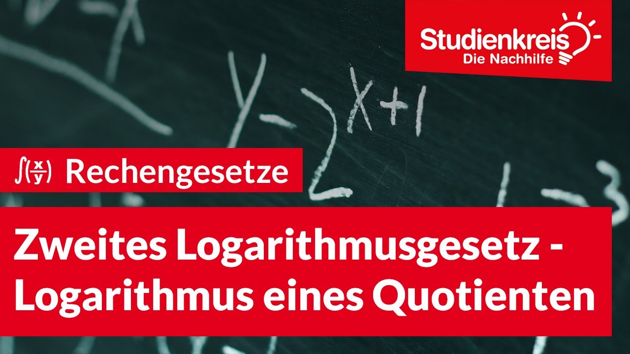 Zweites Logarithmusgesetz: Logarithmus eines Quotienten! | Mathe verstehen mit dem Studienkreis