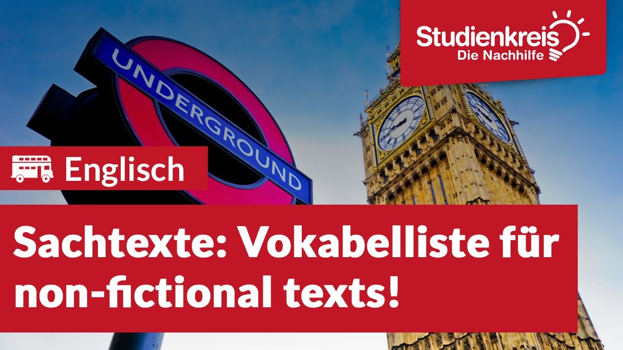 Sachtexte: Vokabelliste für non-fictional texts | Englisch verstehen mit dem Studienkreis