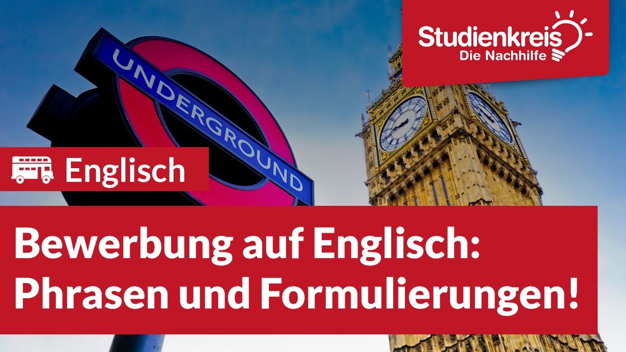 Bewerbung auf Englisch: Phrasen und Formulierungen! | Englisch verstehen mit dem Studienkreis